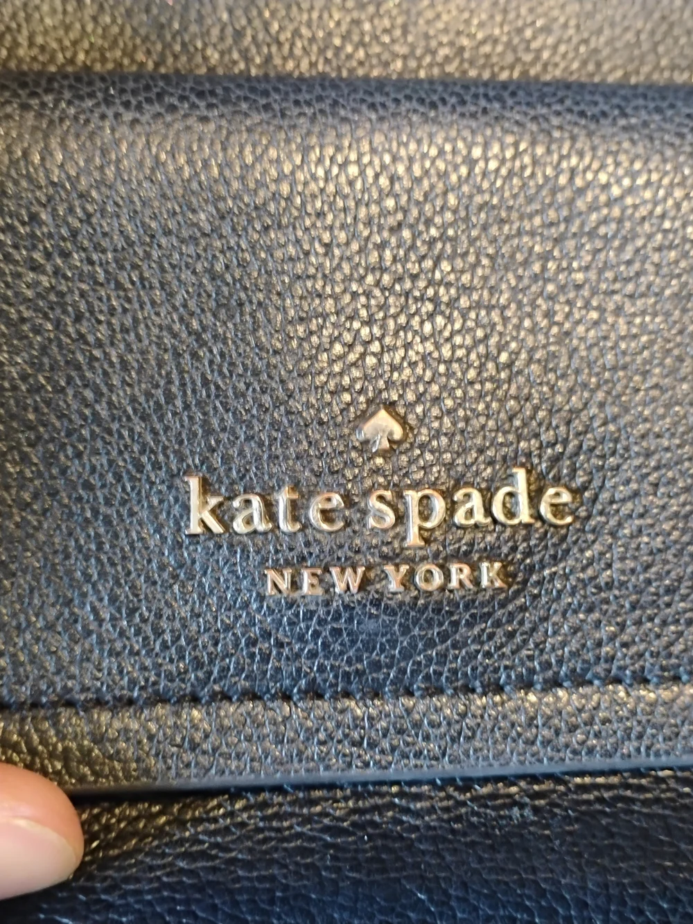 kate spade black pebbled leather Crossbody Bag with gold-tone logo